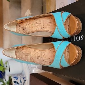 Sole Society Pandora Wedge in Blue Belle 7.5